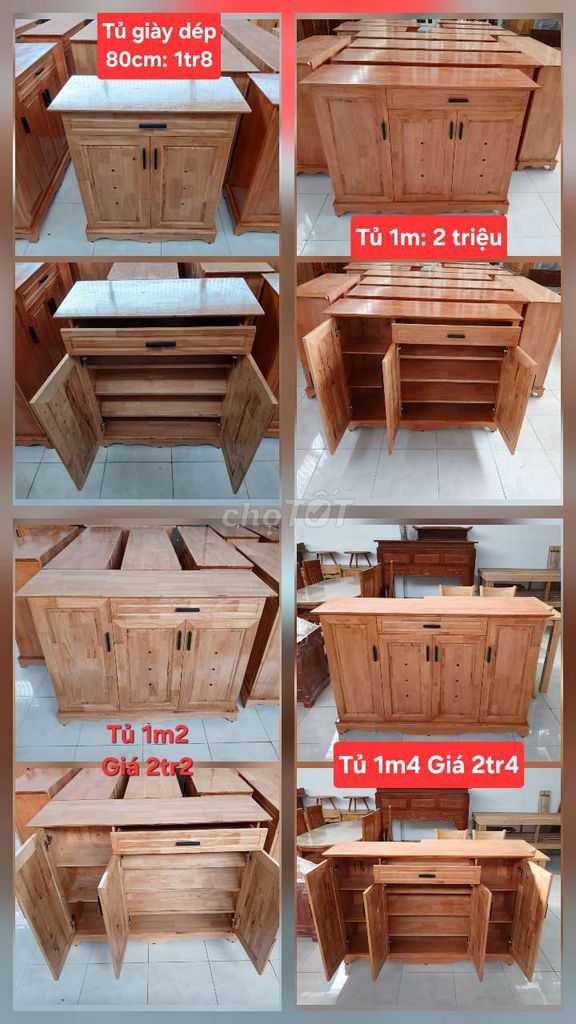 Tủ giày dép gỗ cao su đủ loại. Mua bán Tủ, kệ gia đình tại Thành phố Buôn Ma Thuột Đắk Lắk được đăng bởi Nội thất đồ gỗ Thành Luân hình 1