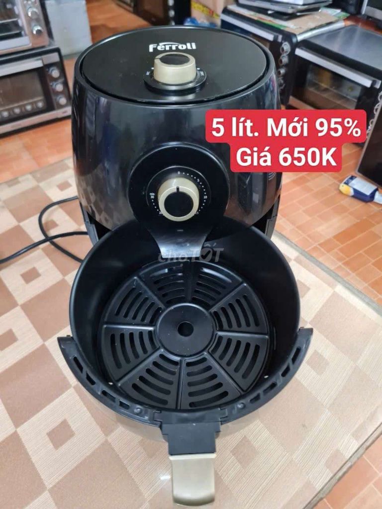 THANH LÝ NỒI CHIÊN KO DẦU FERROLI 5Lit,con mới 95%