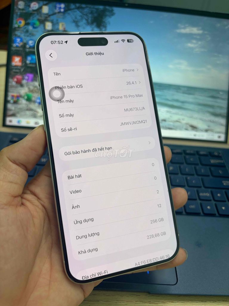 iPhone 15 Pro Max 256GB Trắng Mỹ. Mua bán Điện thoại tại Huyện Tây Sơn Bình Định được đăng bởi Tây Sơn  hình 1