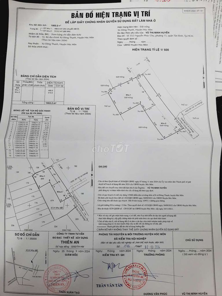 1000 m2 thổ cư ngay 1/Bùi Cong Trừng ấp 3