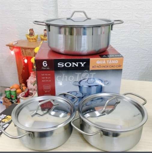 Bộ 3 nồi inox Sony cao cấp KT:16-18-24CM