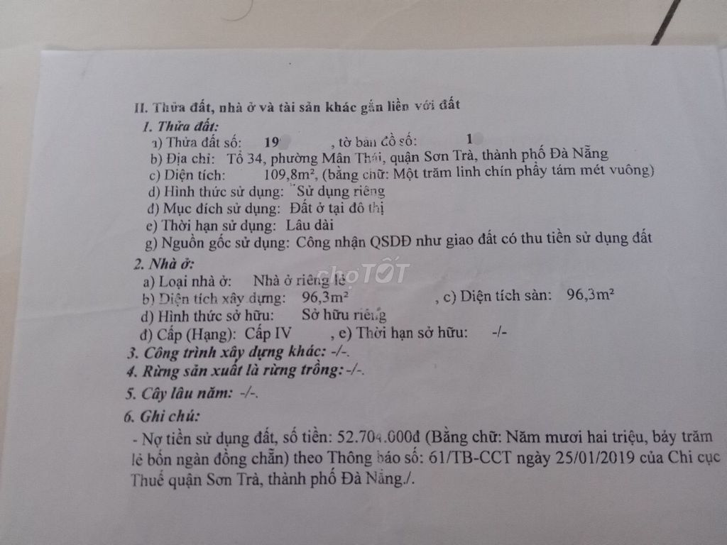 Chính chủ bán lô đất 𝟭𝟭𝟬𝗺 kiệt Ngô Quyền ( GẦN CHỢ MÂN THÁI )