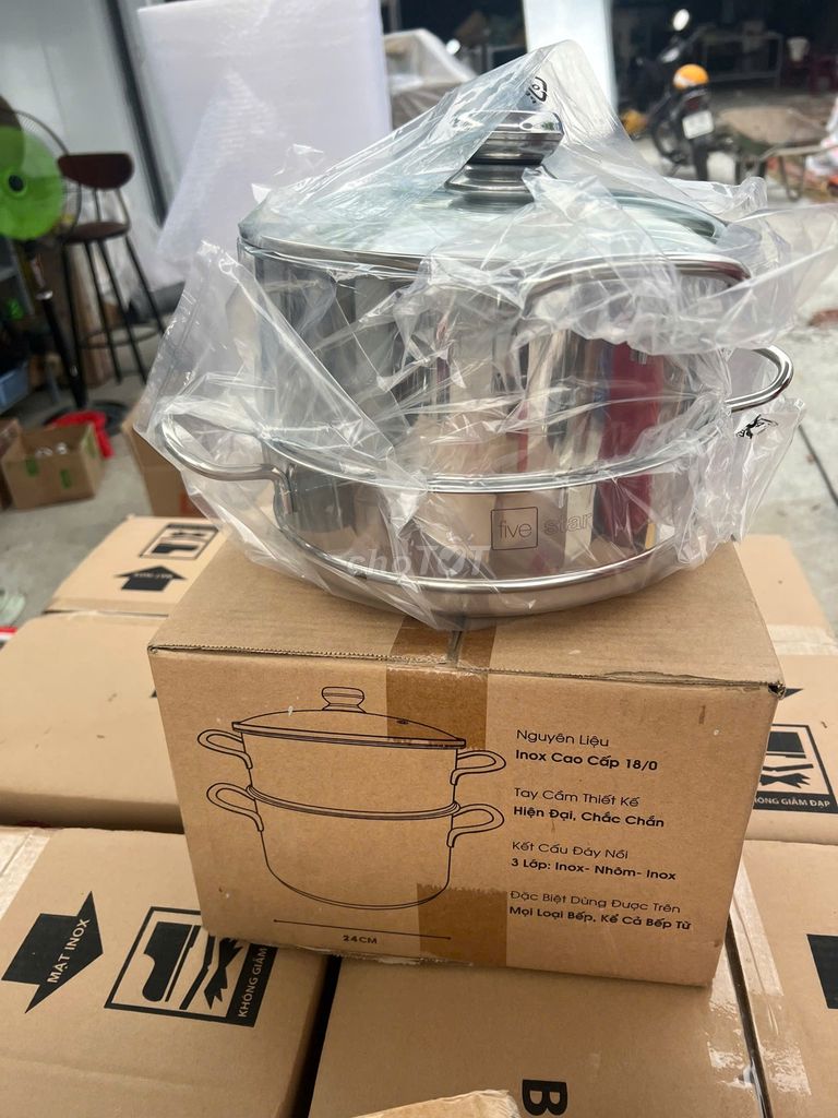 Bộ nồi xửng inox 3 đáy 24cm Fivestar BH 5 NĂM. Mua bán Dụng cụ nhà bếp tại Quận 12 Tp Hồ Chí Minh được đăng bởi Tổng Kho Gia Dụng HCM hình 1