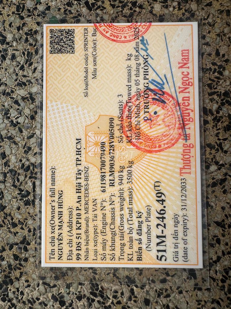 Mercedes Benz Sprinter tải van 2008 2 chỗ /940kg. Mua bán Ô tô tại Quận 12 Tp Hồ Chí Minh được đăng bởi A Kha hình 9