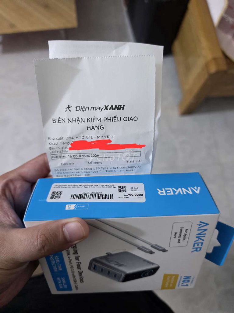 Sạc nhanh Anker Zolo B2697 140W new seal tgdd. Mua bán Phụ kiện (Màn hình, Chuột...) tại Huyện Đan Phượng Hà Nội được đăng bởi Hanry hình 1