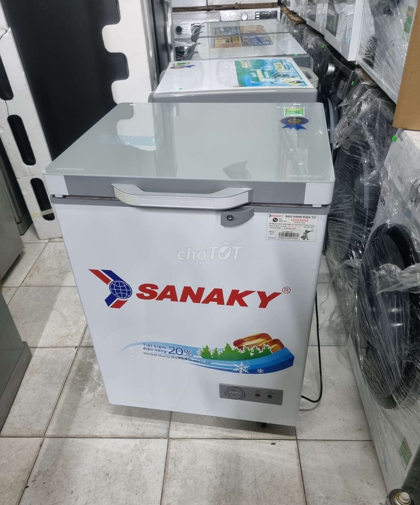 Bán tủ đông Sanaky mặt kính 100L zin mới 90%