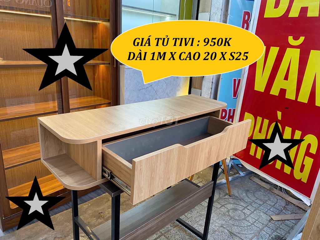 SALE TỦ KỆ TIVI & TỦ VÂN GỖ MDF DÀI 1M