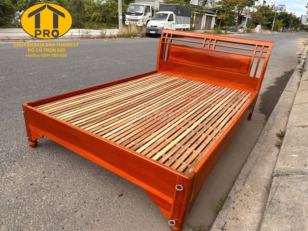 Giường ngủ Gỗ keo Nâu đỏ 1m4. Mua bán Giường, chăn ga gối nệm tại Quận Ngũ Hành Sơn Đà Nẵng được đăng bởi Đồ Cũ TTpro hình 1