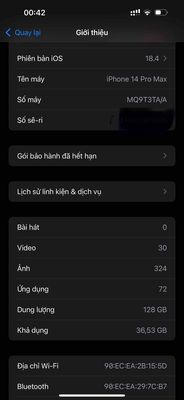 iPhone 14 Pro Max 128GB Tím