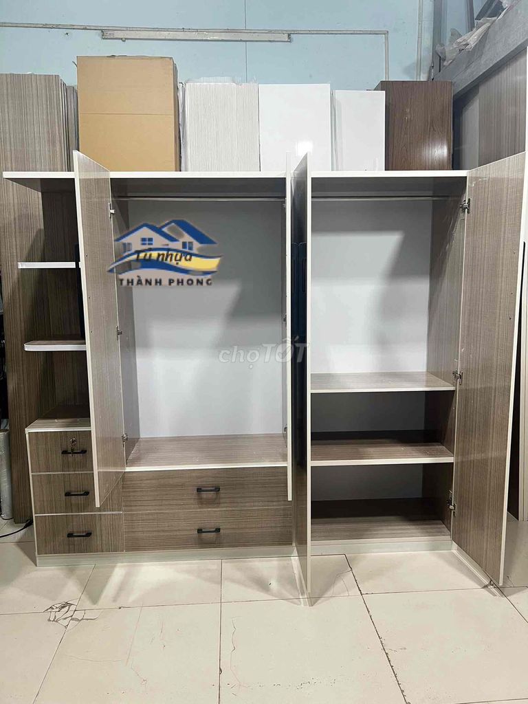 Tủ quần áo nhựa 4 cánh vân gỗ. Mua bán Tủ, kệ gia đình tại Thành phố Thủ Đức Tp Hồ Chí Minh được đăng bởi Ngọc Lan hình 1
