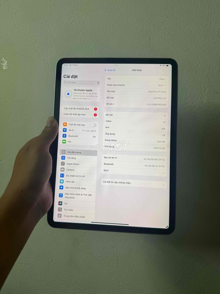 Apple iPad Pro 11 inch 256GB wifi. Mua bán Máy tính bảng tại Quận Đống Đa Hà Nội được đăng bởi TLe  hình 1