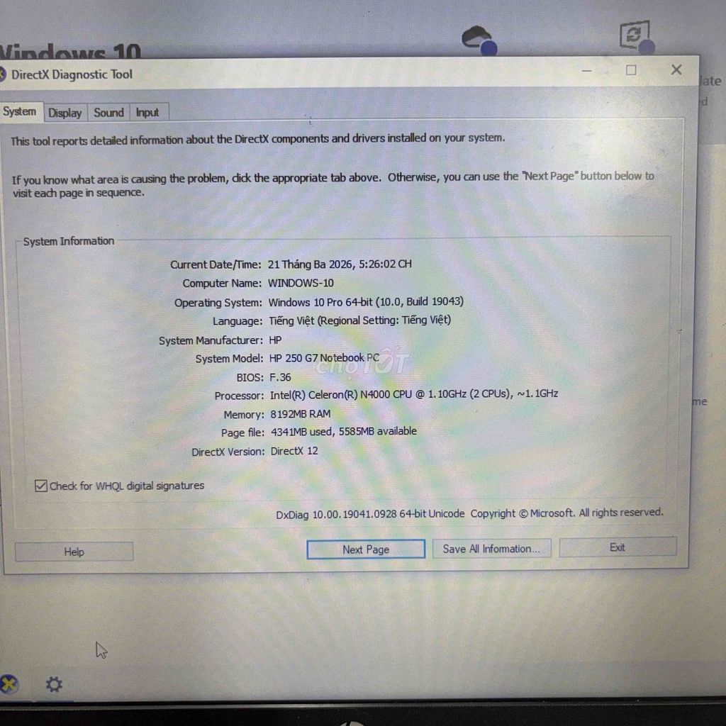 HP 250 G7 Celeron N4000 8GB/128GB. Mua bán Laptop tại Quận Thanh Khê Đà Nẵng được đăng bởi rip banner shijj hình 1