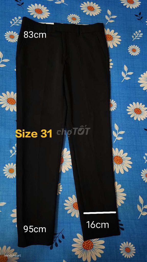 Quần tây nam đen size 31 Galvin London . Mua bán Quần áo tại Quận 8 Tp Hồ Chí Minh được đăng bởi Tùng Nguyên  hình 1