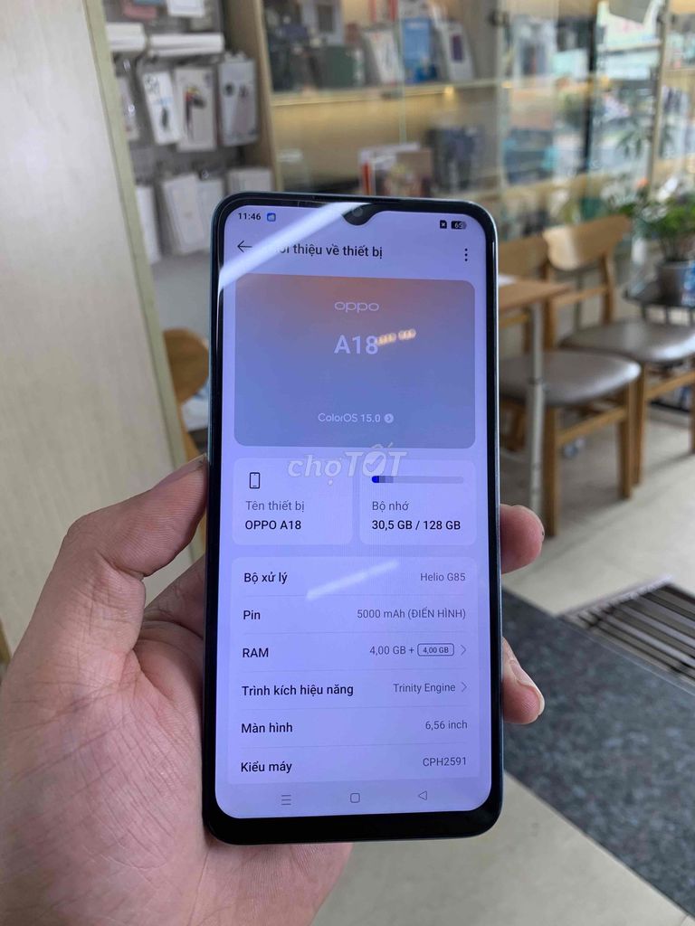 Oppo A18 128GB Xanh nhạt. Mua bán Điện thoại tại Quận 6 Tp Hồ Chí Minh được đăng bởi Nguyễn Kiệt hình 1