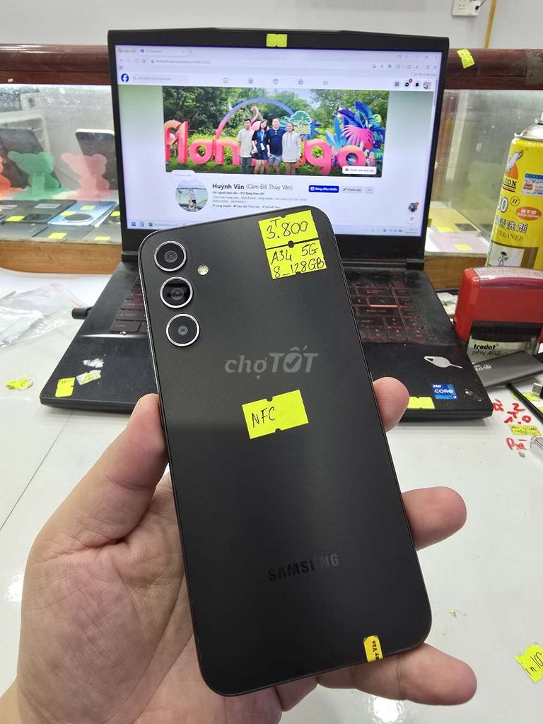 Samsung A34 5G 128GB Đen Đã sử dụng. Mua bán Điện thoại tại Thành phố Long Xuyên An Giang được đăng bởi Facebook Cầm Đồ Thúy Vân hình 1