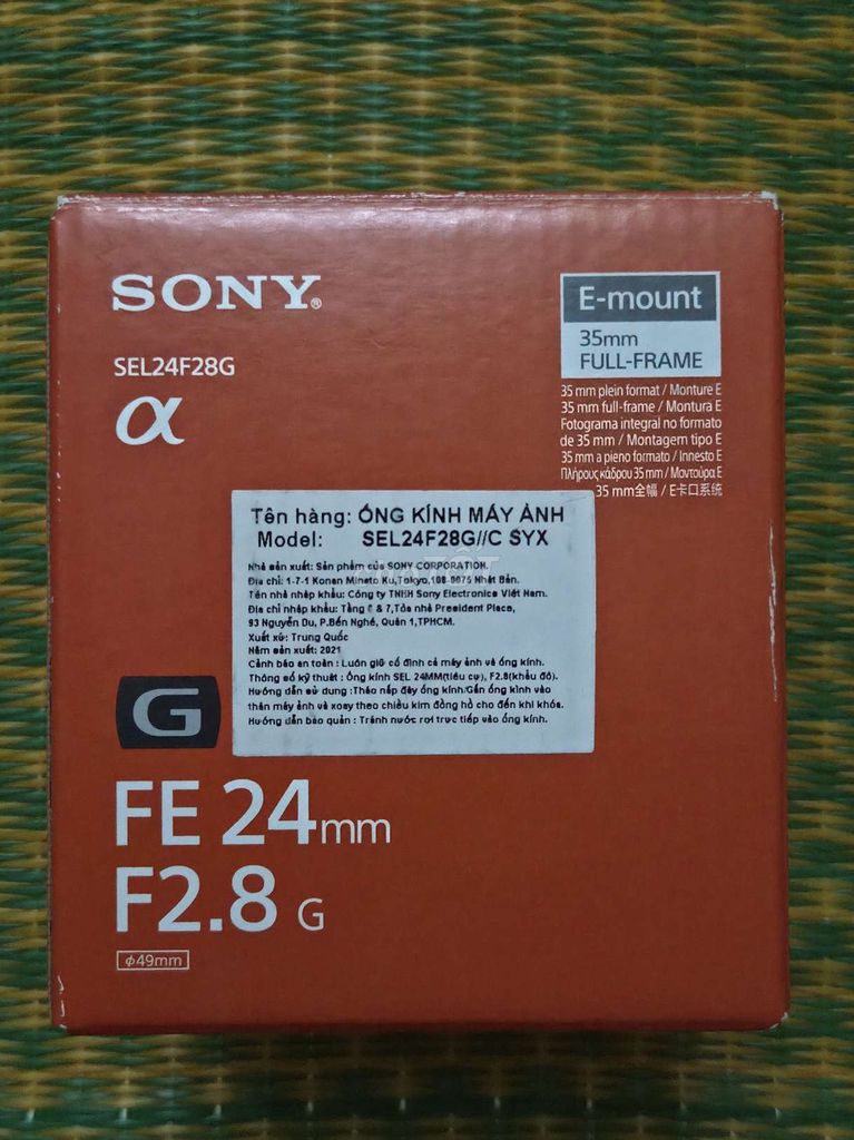 Ống kính Sony FE 24mm F2.8G E-mount Đen . Mua bán Máy ảnh, Máy quay tại Thành phố Nha Trang Khánh Hòa được đăng bởi Quang hình 1