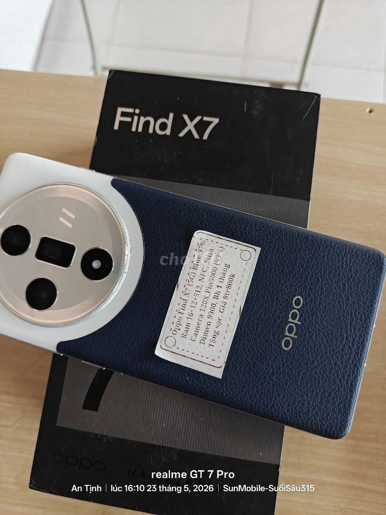Oppo Find x7 Blue 16+512 Pin93% Fullbox Zin . Mua bán Điện thoại tại Huyện Trảng Bàng Tây Ninh được đăng bởi Sun Mobile Shop Điện Thoại Trảng Bàng Tây Ninh 01 hình 1