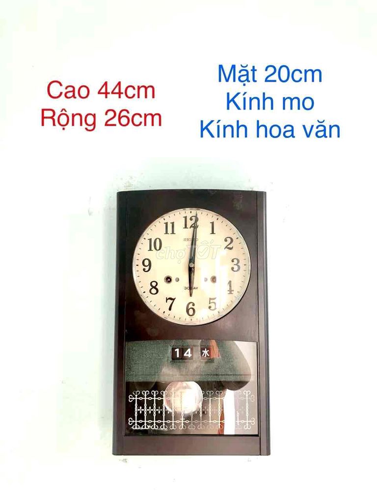 Đồng Hồ Treo Tường Nhật Cổ Lên Cót Zin 100%