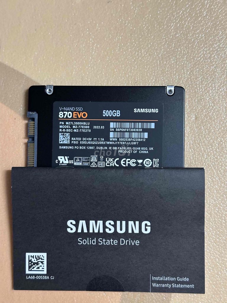Ổ cứng SSD Samsung 870 EVO 500GB. Mua bán Linh kiện (RAM, Card...) tại Quận 6 Tp Hồ Chí Minh được đăng bởi Khai hình 1