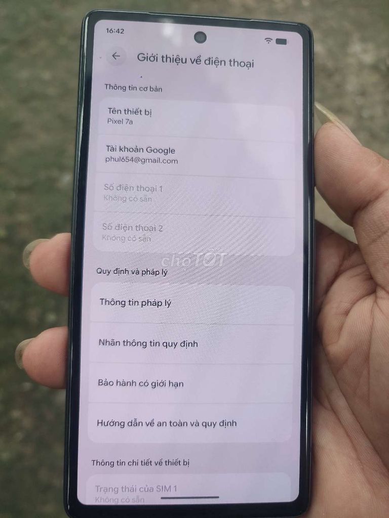Google Pixel 7a Xám Đã sử dụng. Mua bán Điện thoại tại Huyện Củ Chi Tp Hồ Chí Minh được đăng bởi Century hình 1
