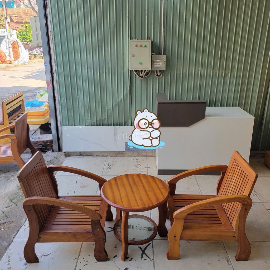 Bộ bàn ghế cafe Gỗ Nâu Đơn giản. Mua bán Bàn ghế tại Quận 12 Tp Hồ Chí Minh được đăng bởi Thanh lý Phú Cường hình 1