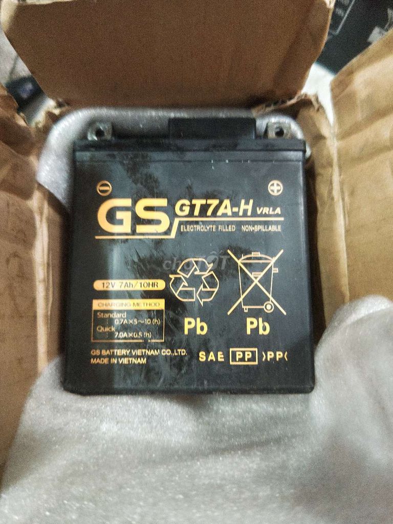Bình ắc quy xe GS GT7AH Sh150 Dylan Vespa Zip @. Mua bán Phụ tùng xe tại Quận Tân Phú Tp Hồ Chí Minh được đăng bởi Long hình 1