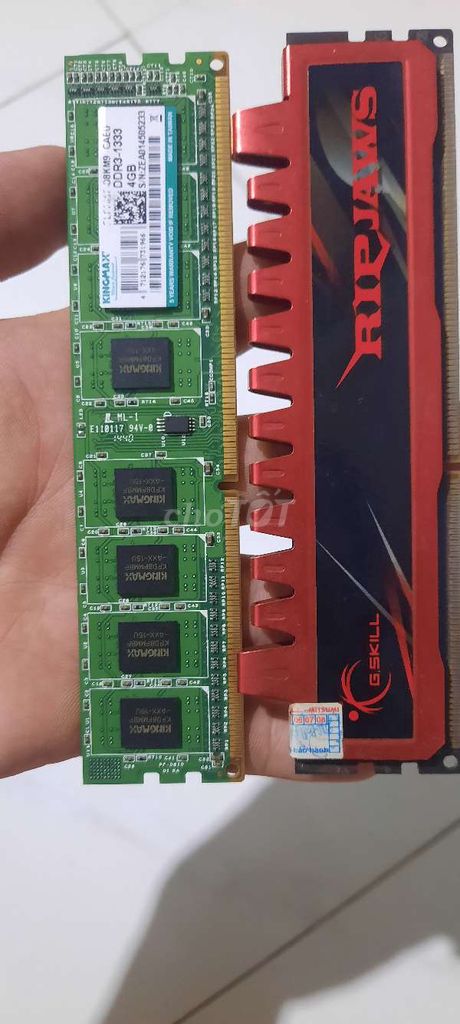 Combo 2 thanh ram ddr3 (mỗi thanh 4gb) tất cả 100k