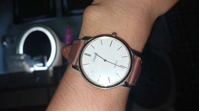 Đồng hồ Citizen Eco Drive Dây da Nâu