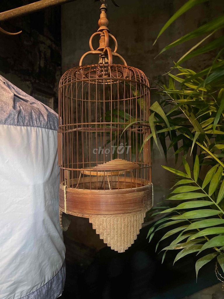 Lồng chim tre cổ điển màu nâu. Mua bán Chim tại Quận Thanh Xuân Hà Nội được đăng bởi A.Hải  hình 1