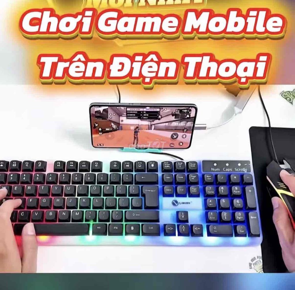 Bàn phím gaming ABS 104 phím LED RGB chống nước. Mua bán Phụ kiện (Màn hình, Chuột...) tại Thành phố Thủ Đức Tp Hồ Chí Minh được đăng bởi KHO SỈ COMPUTER HCM hình 1
