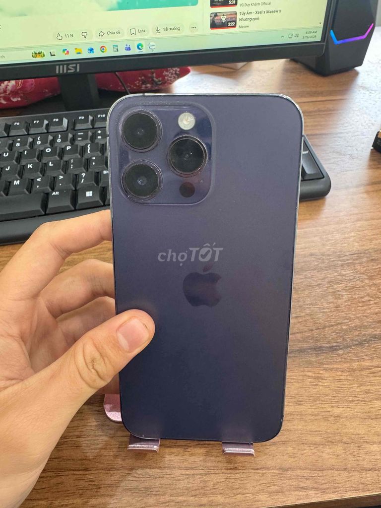 Apple iPhone 14 Pro Max 128GB Tím Đã sử dụng. Mua bán Điện thoại tại Thành phố Biên Hòa Đồng Nai được đăng bởi Đức Thành hình 1