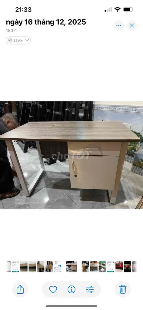 Bàn làm việc gỗ kim loại Nâu Trắng. Mua bán Bàn ghế tại Quận Bắc Từ Liêm Hà Nội được đăng bởi Vũ tiến dung hình 1
