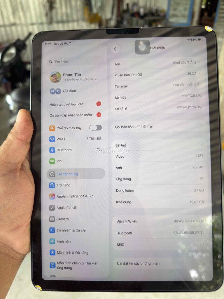 ipad air 5. Mua bán Máy tính bảng tại Huyện Đầm Dơi Cà Mau được đăng bởi T hình 1