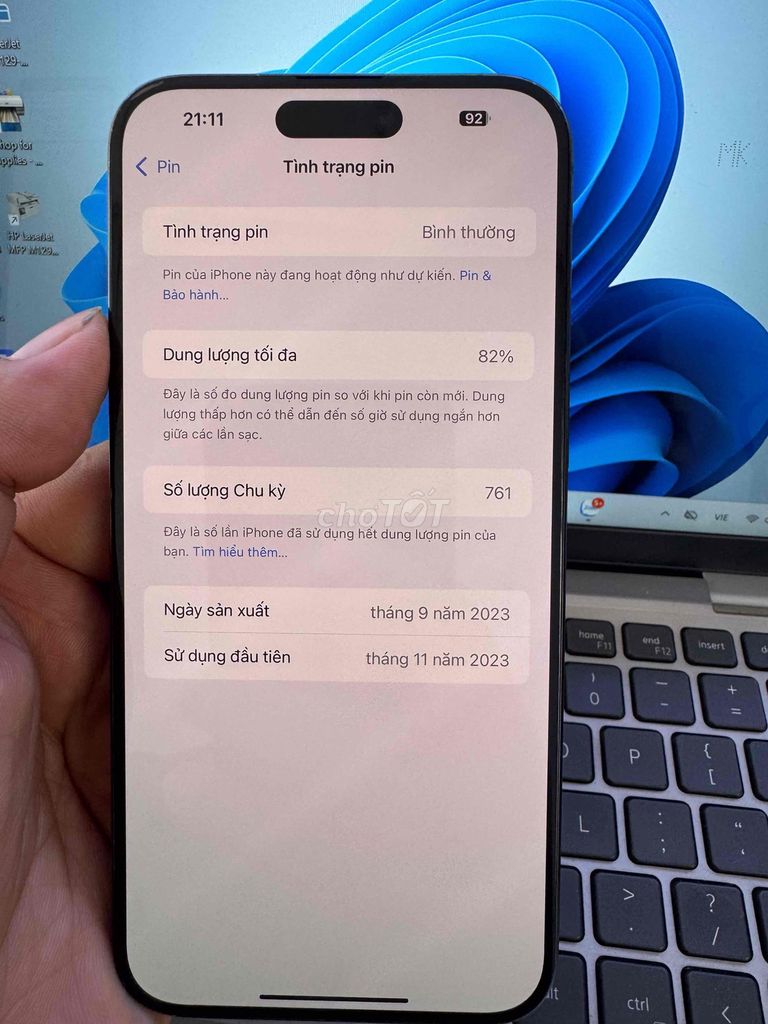 Apple iPhone 15 Pro Max 256GB Xanh Đẹp 98%. Mua bán Điện thoại tại Quận 6 Tp Hồ Chí Minh được đăng bởi QUỐC THIÊN BÁN GÓP 0 ĐỒNG  hình 1