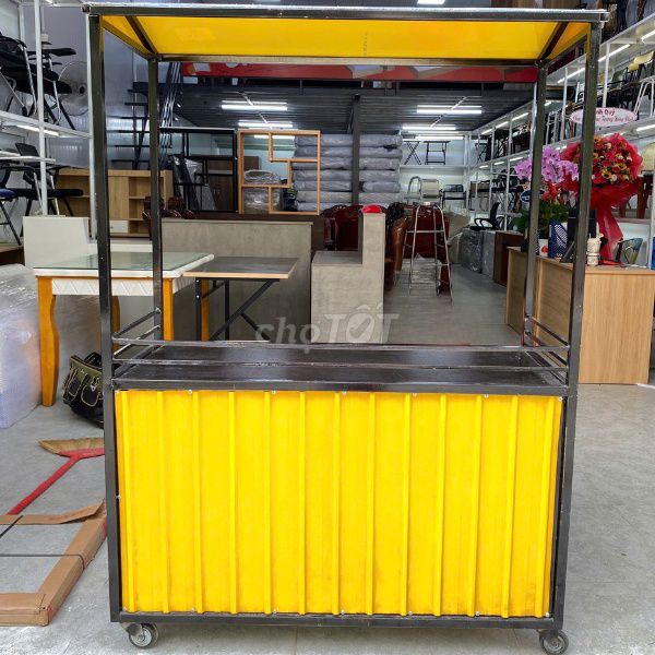 Xe đẩy bán hàng,xe bán cafe trà sữa có mái che tồn. Mua bán Đồ chuyên dụng, Giống nuôi trồng tại Thành phố Thủ Đức Tp Hồ Chí Minh được đăng bởi PHÚ NHÀN NỘI THẤT THANH LÝ SÀI GÒN hình 1