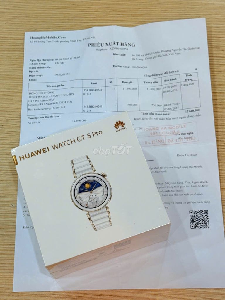 Bán rẻ Đồng hồ thông minh Huawei Watch GT 5 Pro. Mua bán Thiết bị đeo thông minh tại Quận Đống Đa Hà Nội được đăng bởi Thế Hoàng hình 1