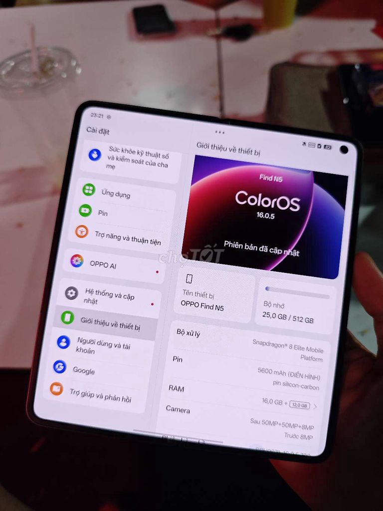 Oppo Find N5 16GB/512GB quốc tế. Mua bán Điện thoại tại Quận Ba Đình Hà Nội được đăng bởi Nguyễn Thanh Sơn hình 1