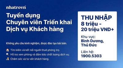 NHÂN VIÊN TƯ VẤN KHÁCH THUÊ PHÒNG TRỌ - CTV ONLINE