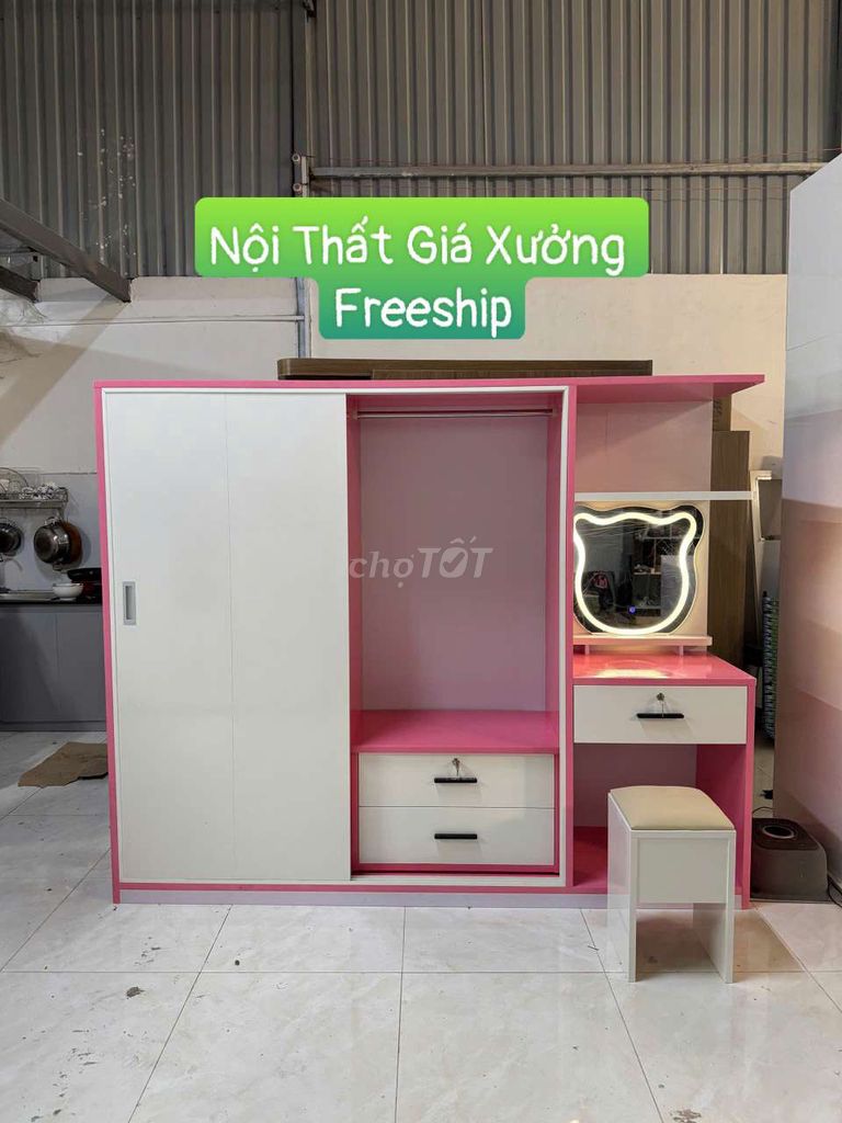 TỦ ÁO KÈM BÀN TRANG ĐIỂM KT 180*220*45. Mua bán Tủ, kệ gia đình tại Quận Gò Vấp Tp Hồ Chí Minh được đăng bởi Nội Thất Giá Xưởng hình 1