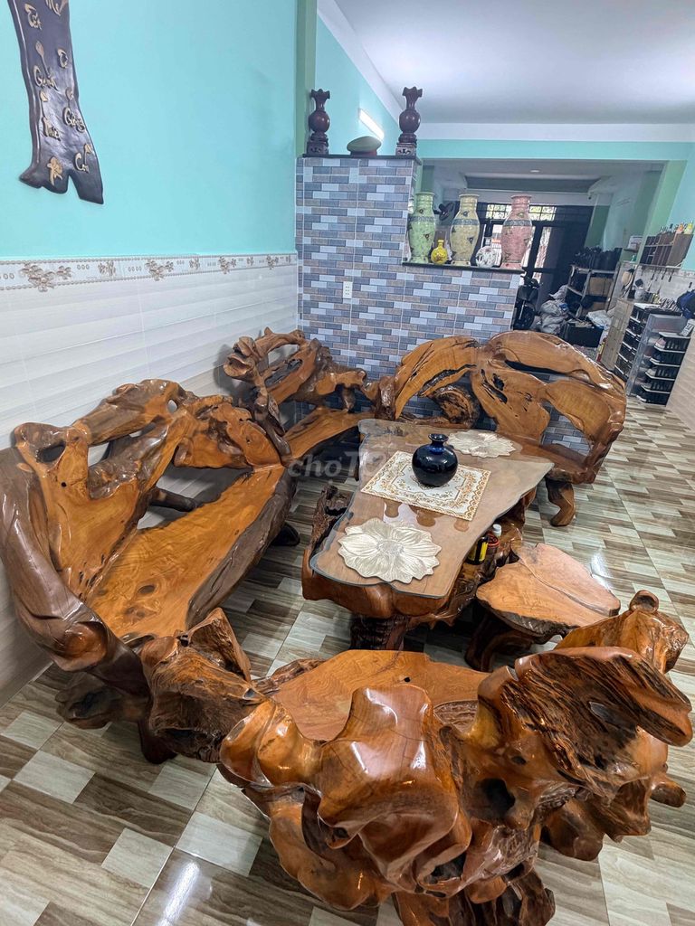 Bộ bàn ghế Gỗ gốc cây Nâu độc lạ !. Mua bán Bàn ghế tại Quận 11 Tp Hồ Chí Minh được đăng bởi Me Do Go hình 1