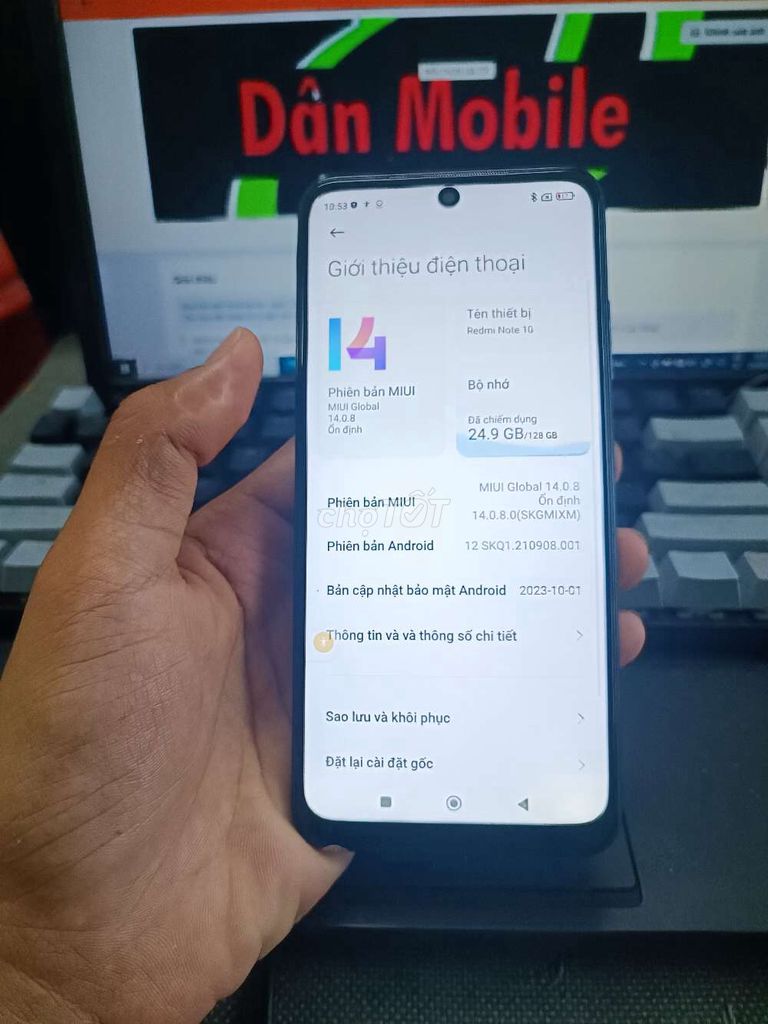 XIAOMI REDMI NOTE 10 6GB.128GB PIN 5000 SNAP 678. Mua bán Điện thoại tại Quận Bình Thạnh Tp Hồ Chí Minh được đăng bởi Dân Mobile hình 1