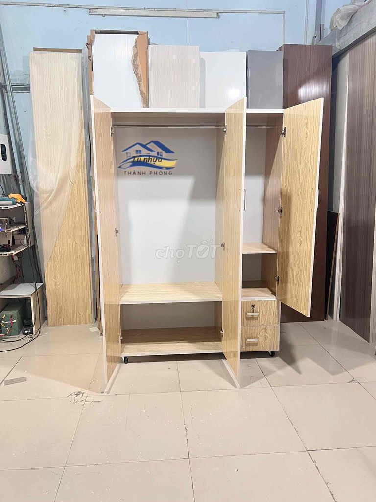 Tủ quần áo nhựa 3 cánh 1m23. Mua bán Tủ, kệ gia đình tại Thành phố Thủ Đức Tp Hồ Chí Minh được đăng bởi Ngọc Lan hình 1