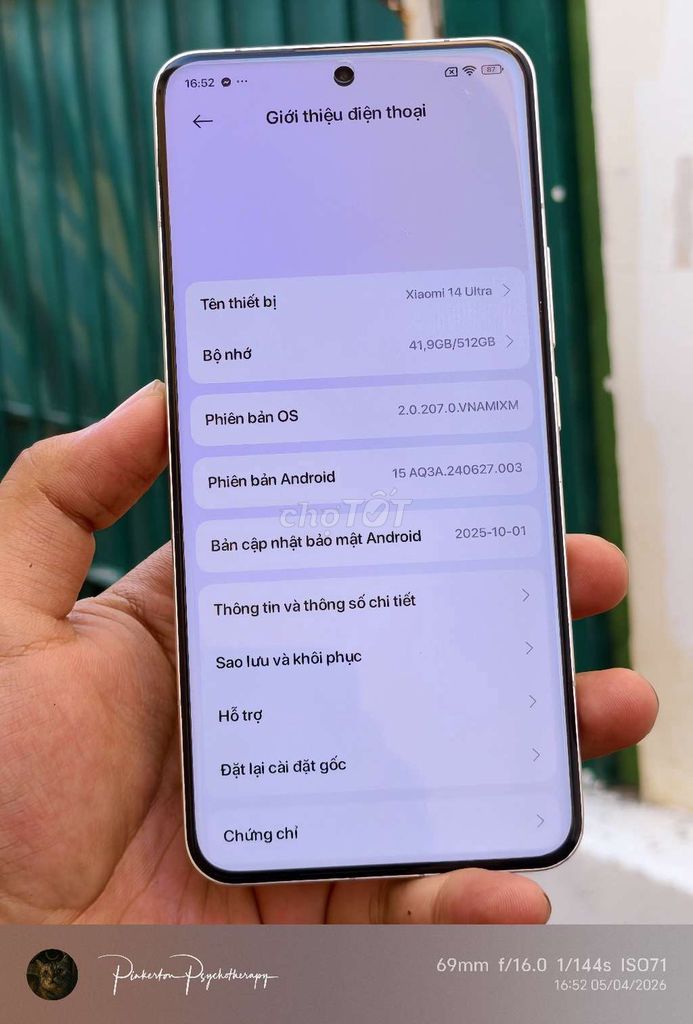 Xiaomi 14 Ultra 16/512Gb Q.tế. Mua bán Điện thoại tại Thành phố Buôn Ma Thuột Đắk Lắk được đăng bởi Thanh Tùng hình 1