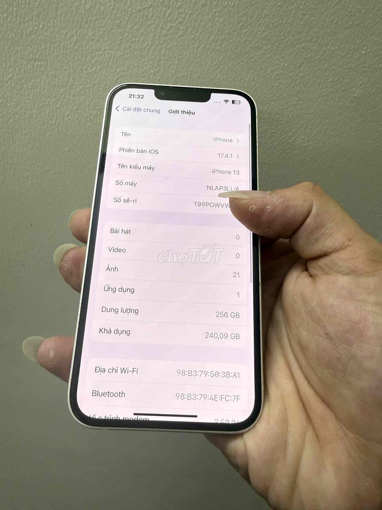 iPhone 13 256GB Trắng. Mua bán Điện thoại tại Quận Hoàng Mai Hà Nội được đăng bởi trần hoàng hình 1