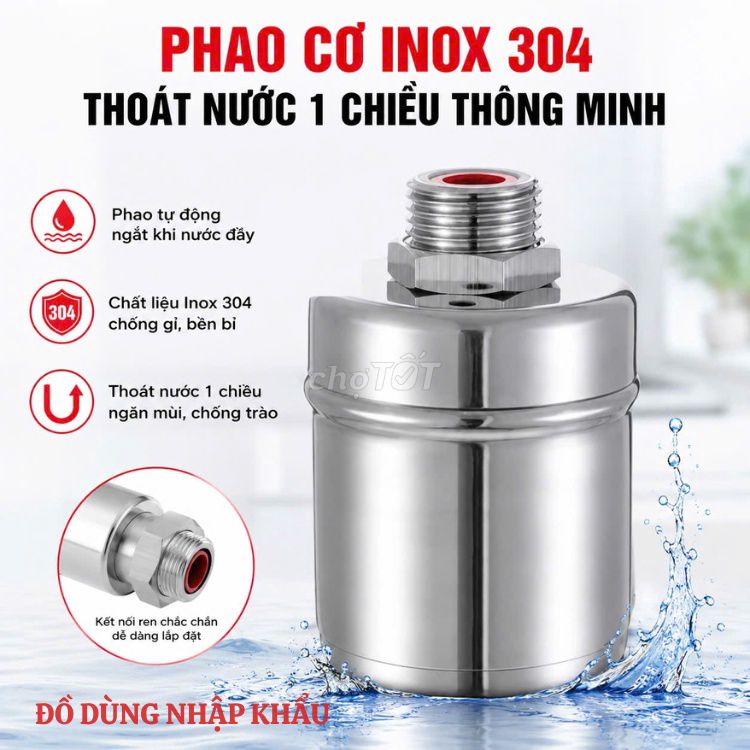 Phao cơ thế hệ mới Inox304 tự ngắt thông minh . Mua bán Thiết bị vệ sinh, nhà tắm tại Quận Cẩm Lệ Đà Nẵng được đăng bởi Đồ dùng nhập khẩu hình 1