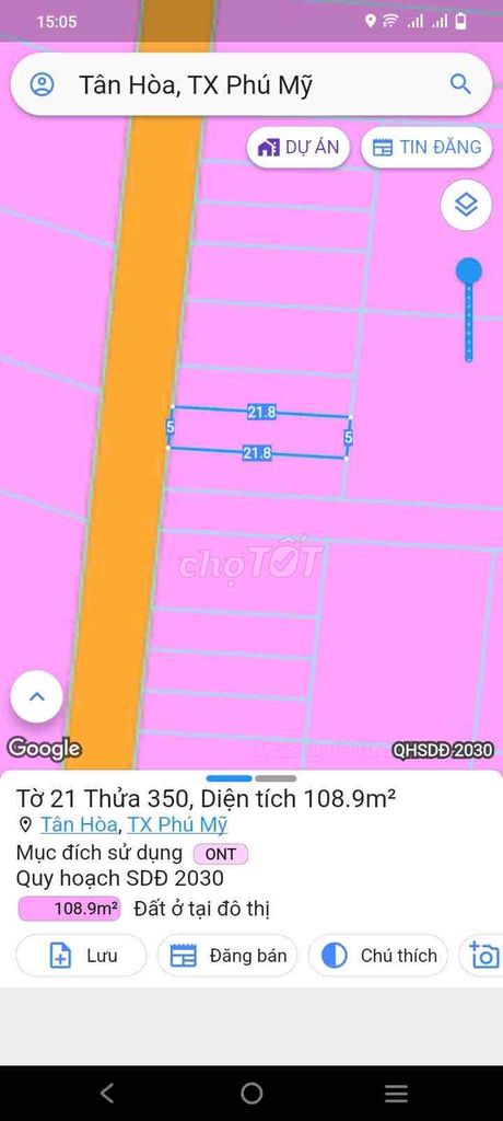 Trung tâm phường Tân Hòa - TP Phú Mỹ - BRVT 1 tỷ 150tr. Mua bán đất tại Thị xã Phú Mỹ Bà Rịa - Vũng Tàu được đăng bởi Giang BĐS Phú Mỹ  hình 4
