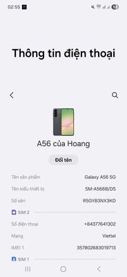 kẹt bán hay gl Samsung Galaxy A56 5G 8GB/128GB