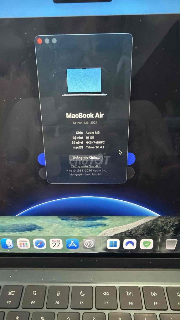 Apple MacBook Air M3 16GB/256GB Đen. Mua bán Laptop tại Quận Bắc Từ Liêm Hà Nội được đăng bởi Hoàng hình 1