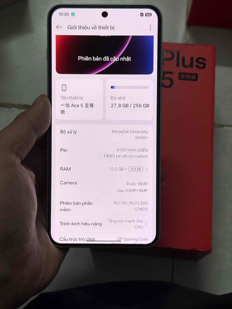 OnePlus Ace 5 Ultra 256GB Bạc Đã sử dụng. Mua bán Điện thoại tại Quận Thanh Xuân Hà Nội được đăng bởi KING  hình 1