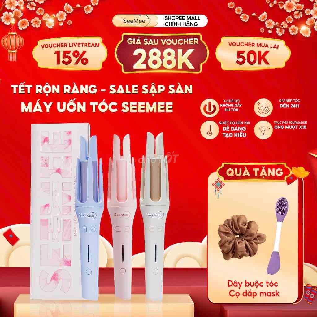 Máy uốn tóc làm xoăn tự động SeeMee lớp phủ gốm sứ